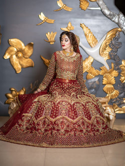 Deep Red Bridal Dress