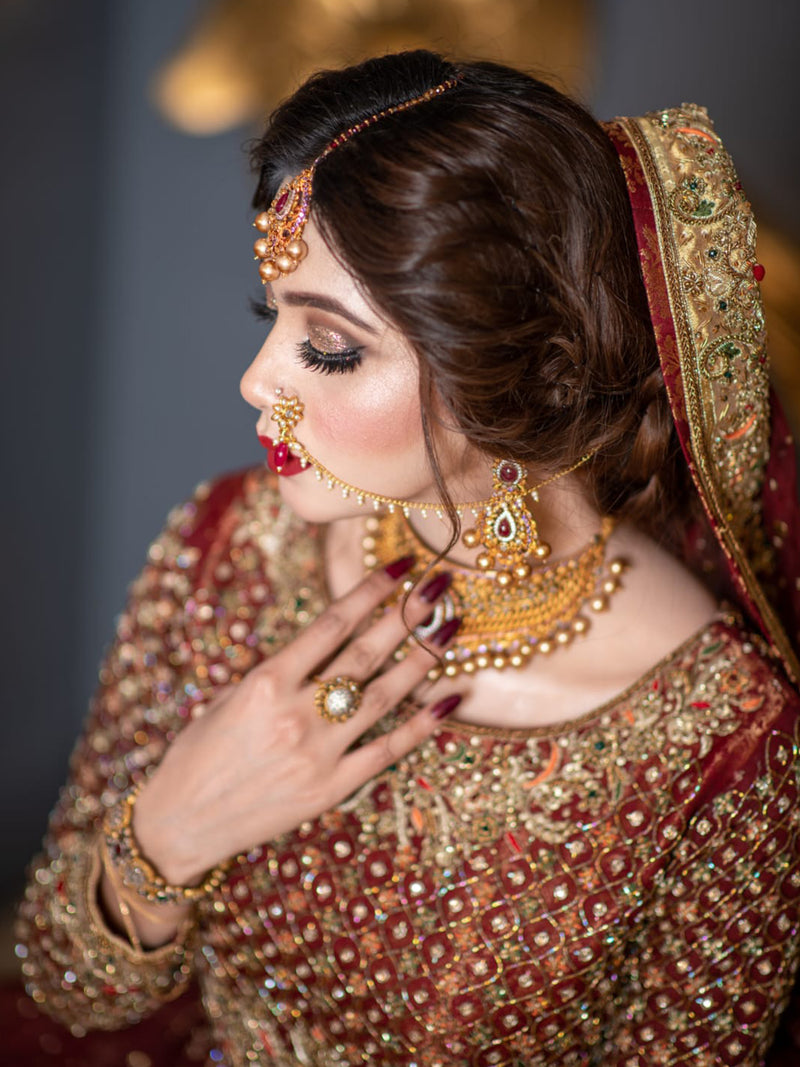 Deep Red Bridal Dress