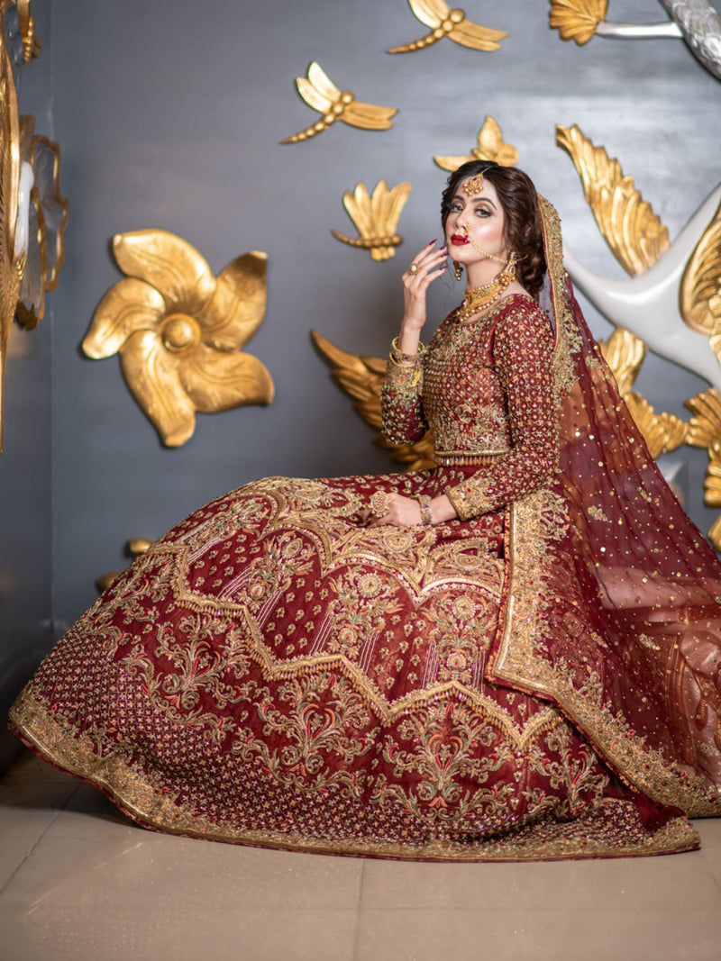 Deep Red Bridal Dress