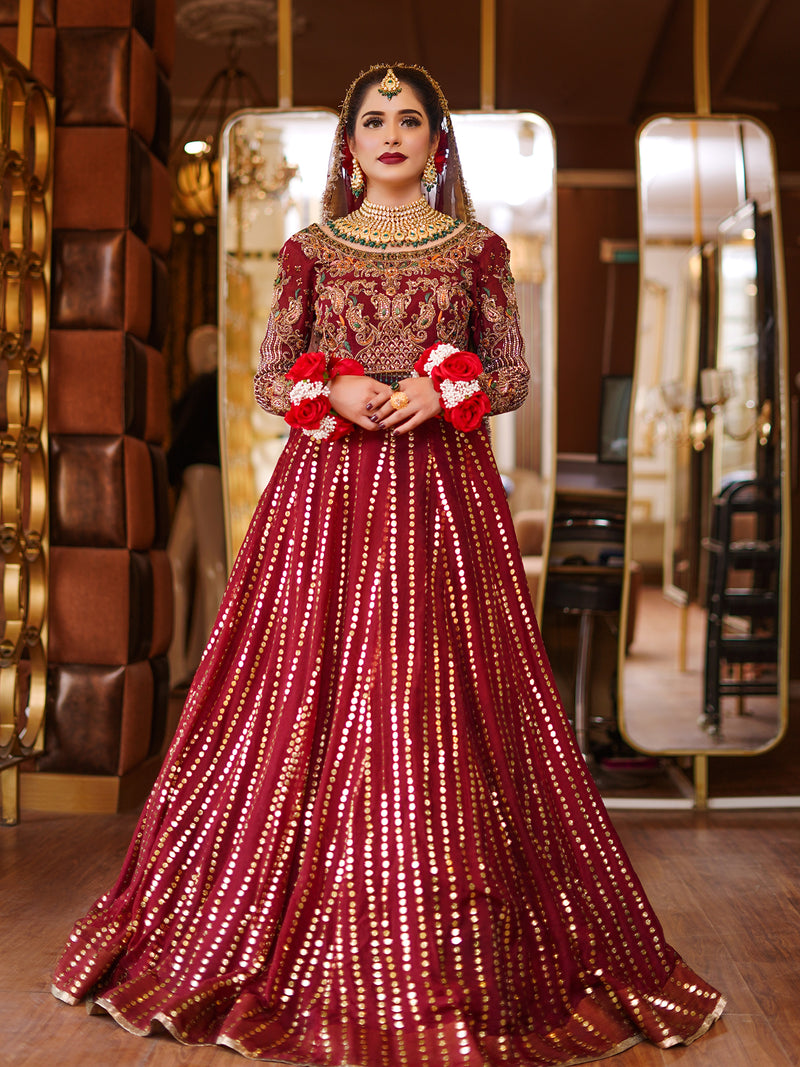 Hot Red Bridal Dress Sadia Aun Haute Couture