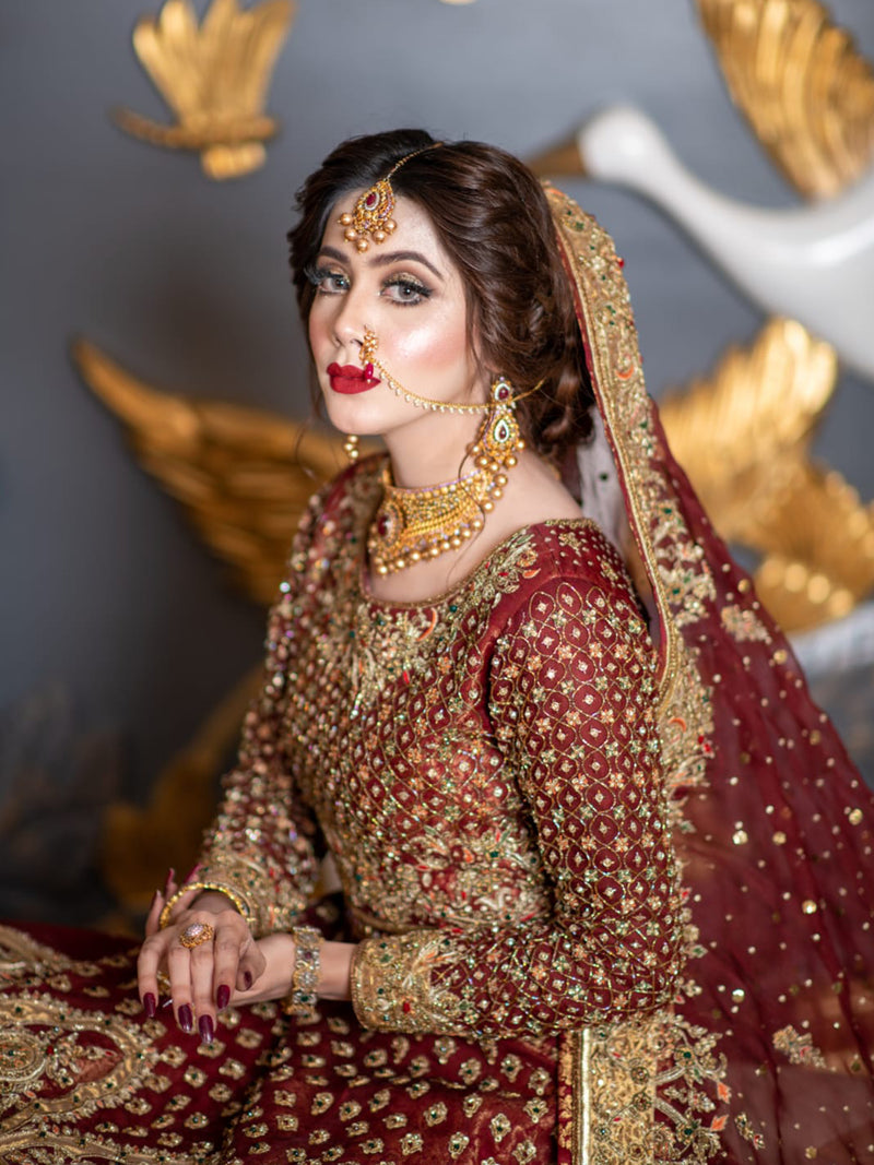 Deep Red Bridal Dress