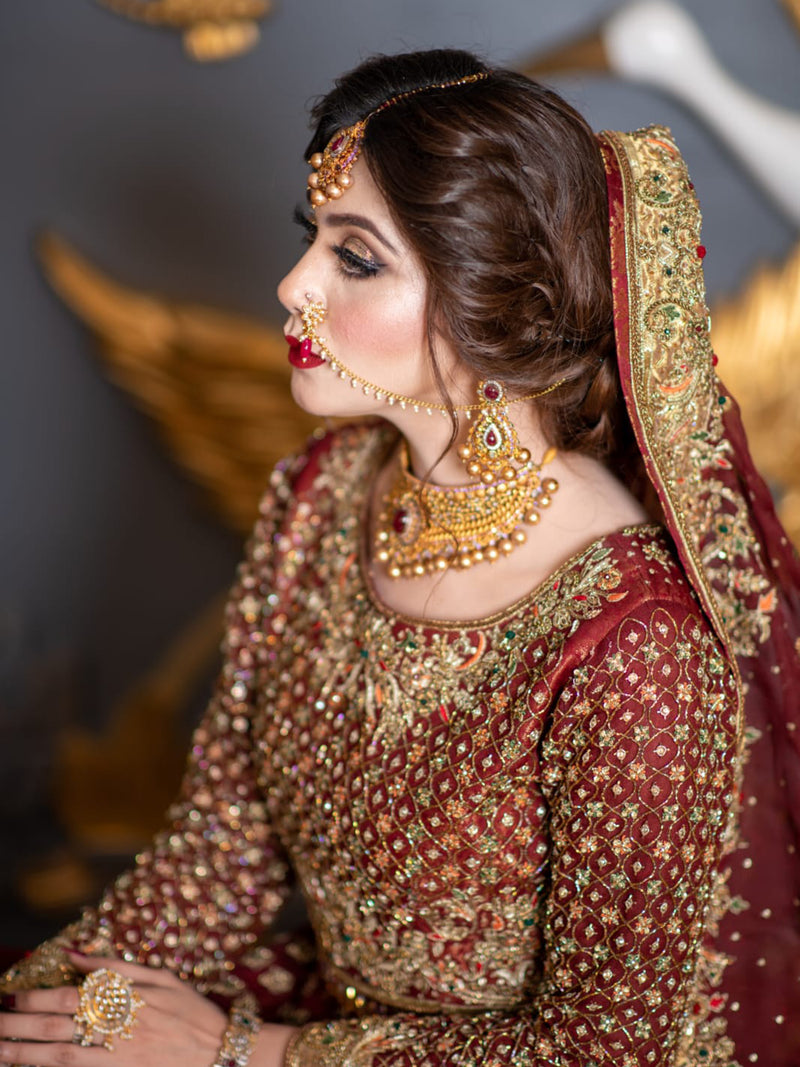 Deep Red Bridal Dress