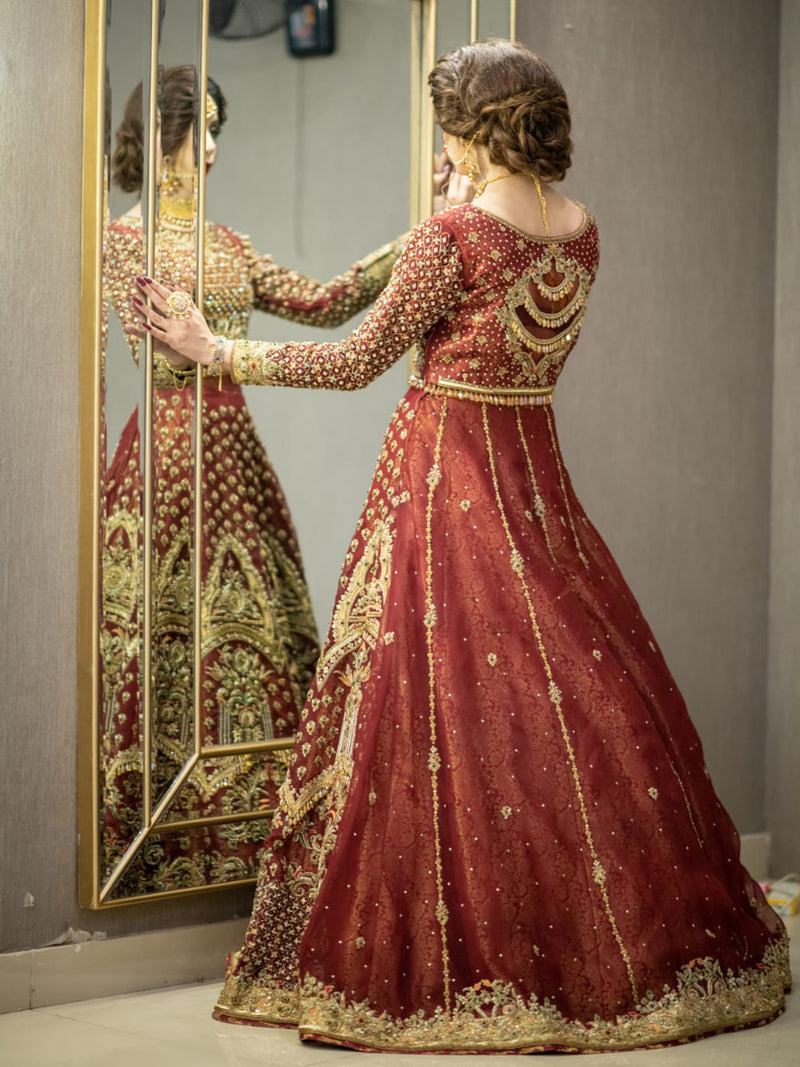 Deep Red Bridal Dress