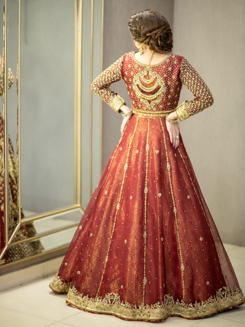 Deep Red Bridal Dress