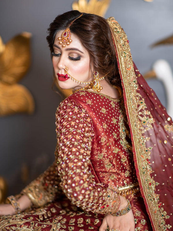 Deep Red Bridal Dress