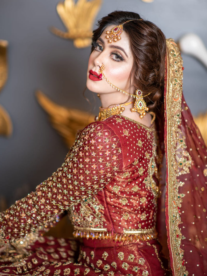 Deep Red Bridal Dress